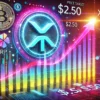 DALL·E 2024 12 17 20.39.26 A digital representation of the cryptocurrency XRP with a price target of 2.50 showing an upward trending chart with vibrant colors. The image shoul